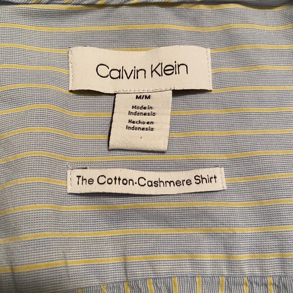 Calvin Klein Blue & Yellow Striped Dress Shirt - Picture 4 of 4